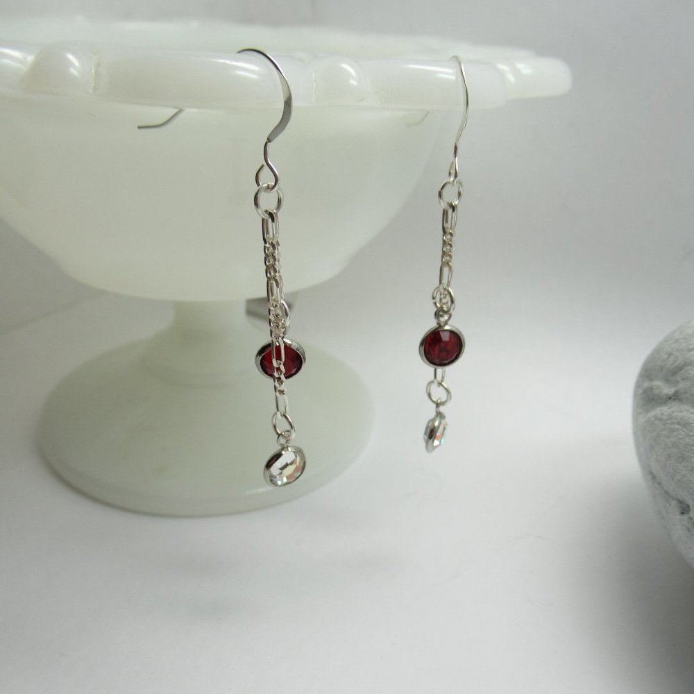 Sterling and crystal dangle earrings
